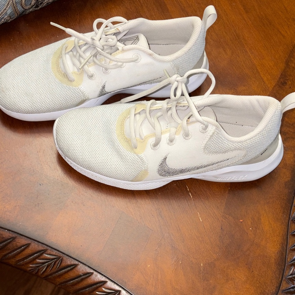 Nike White and Gray Athletic Shoes